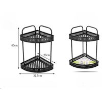 Organizador Estante De Baño Esquinero Negro Repisa Inoxidable