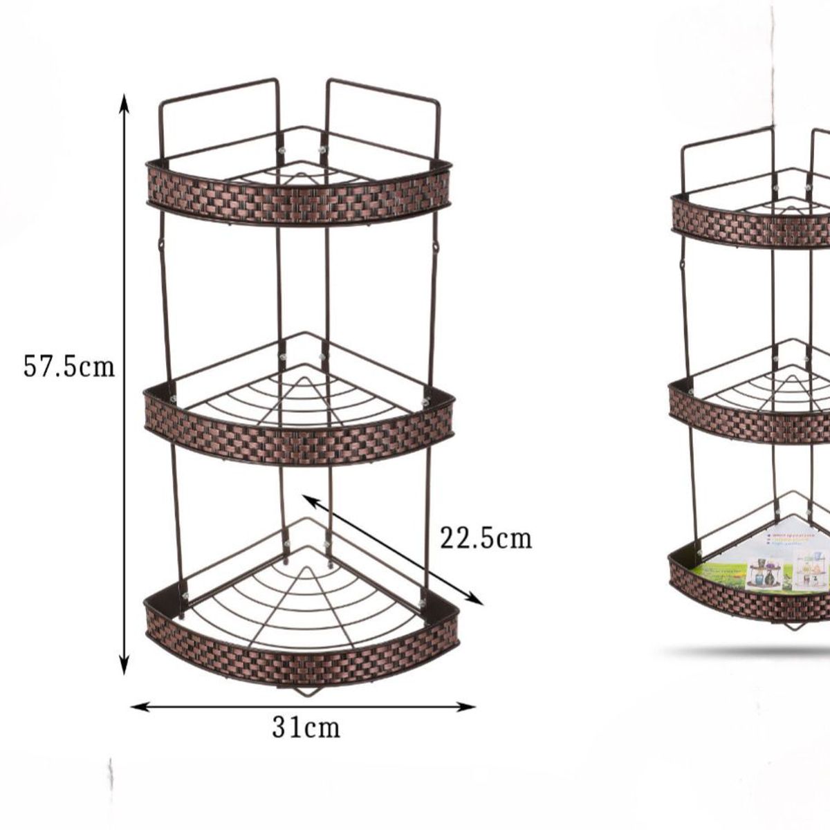 GENERICO - Organizador Estante De Baño Esquinero Negro Repisa Inoxidable