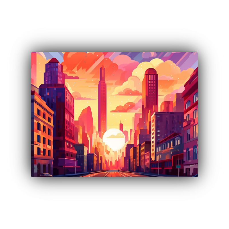 GENERICO - Pinturas Decorativas De Una Ciudad Surrealista Inspirada En  120x80cm