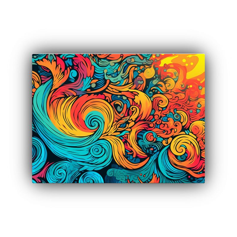 GENERICO - Cuadro Abstracto Colores Brillantes Estilo Bohemio Para Deco 120x80cm