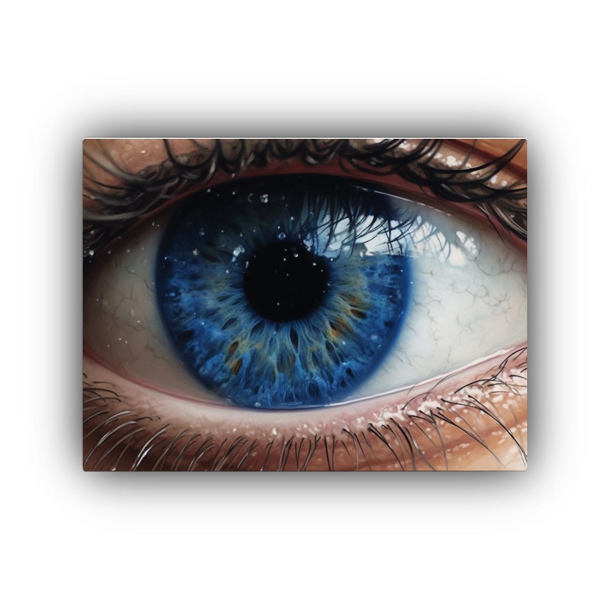 GENERICO - Cuadro Decorativo Vintage Con Impresionante Ojo Azul 120x80cm