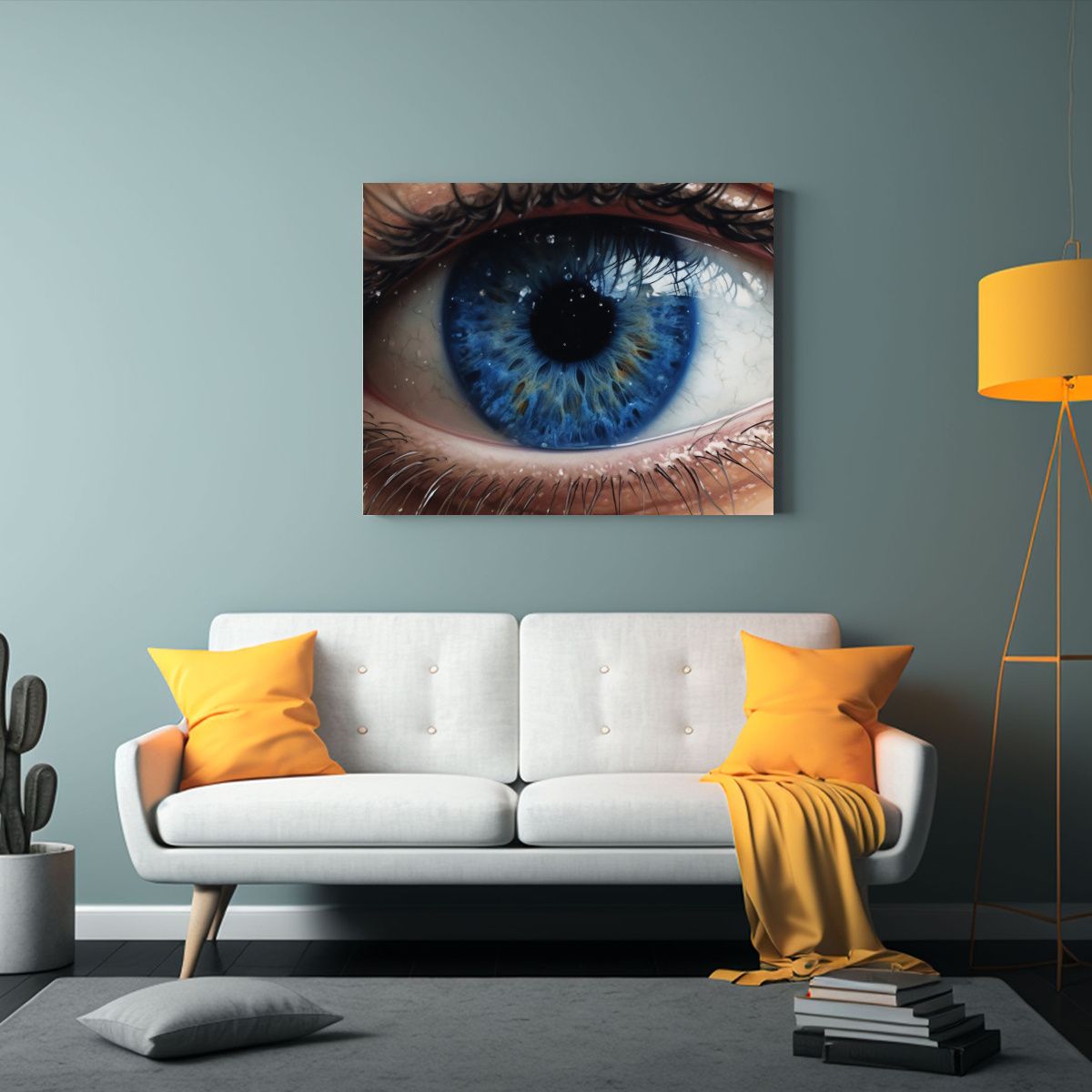 GENERICO - Cuadro Decorativo Vintage Con Impresionante Ojo Azul 120x80cm