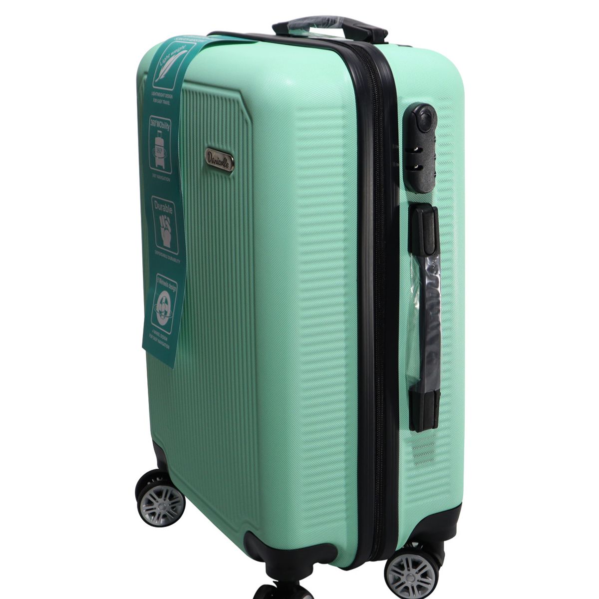 DINASTELLA - Maleta de Viaje Ruedas 360 y candado 21L Rigida ABS Danicolle Verde