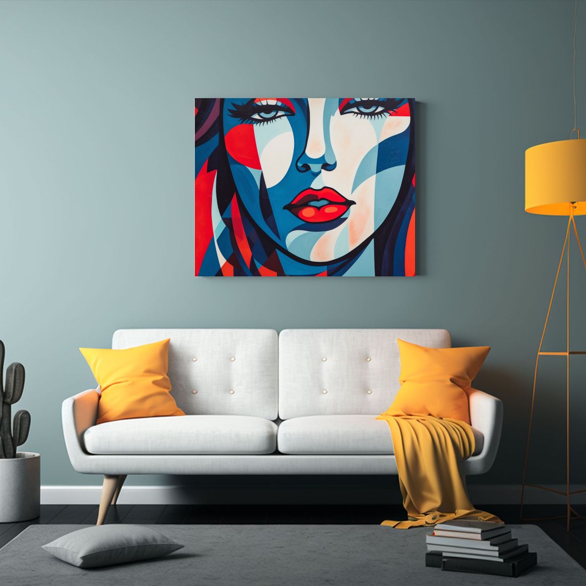 GENERICO - Pinturas Decorativas Urbanas Estilo Memphis Bella Dama En R 120x80cm