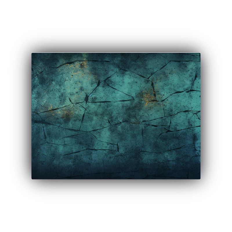 GENERICO - Lienzo De Tela Grunge Azul Marino Y Verde Para Decoración H 120x80cm