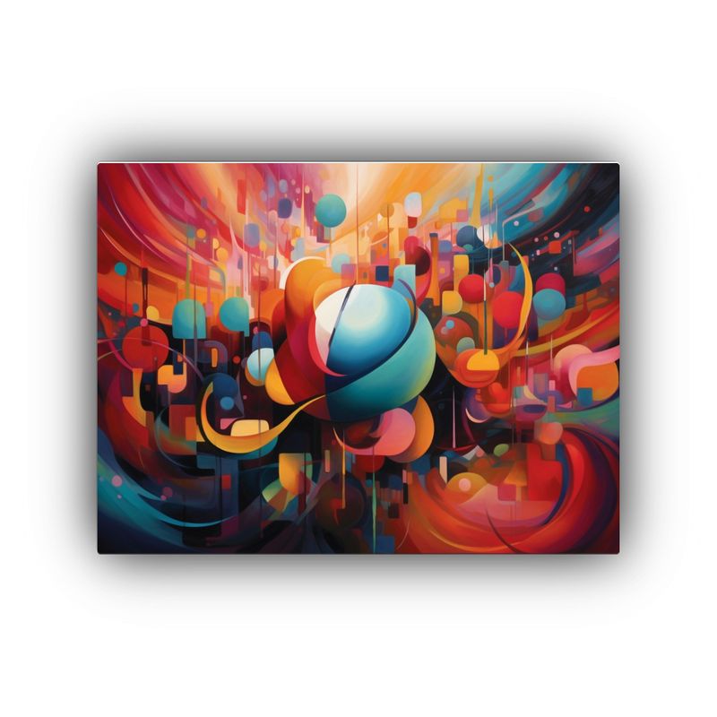 GENERICO - Cuadro Moderno Abstracto Rectangular Con Coloridos Tonos Vib 120x80cm