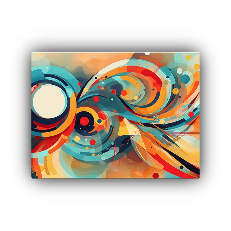 GENERICO - Cuadro Vintage Abstract Rhythms Diseño Expresivo Energét 120x80cm
