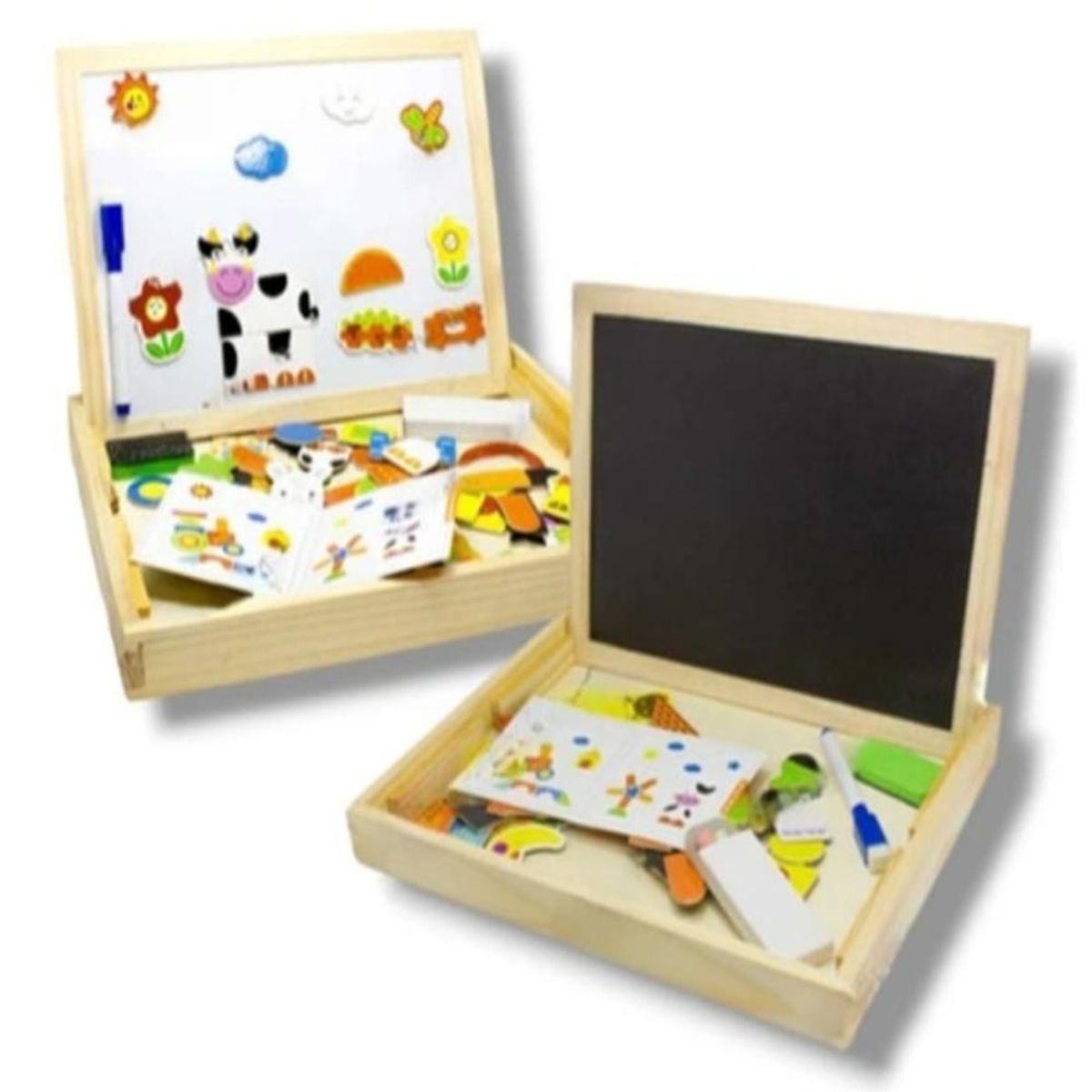 ARTIDIX - Pizarra Multifuncional Madera 3en1 Figuras Educativa