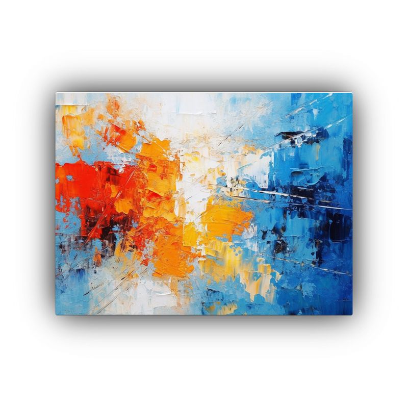 GENERICO - Lienzo Decorativo Abstracto En Azul Y Rojo 120x80cm