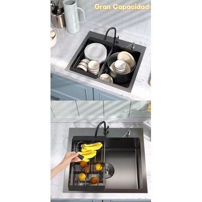 Imagen 2 del producto Lavaplatos De Cocina Empotrable 50x45cm Con Accesorios