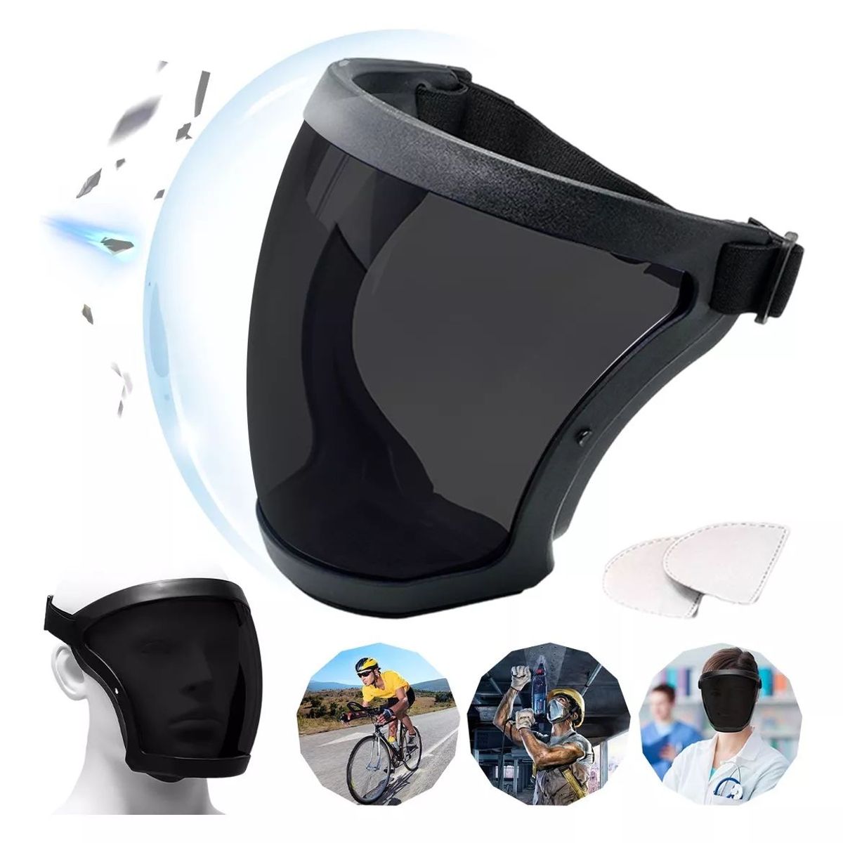 KUANGYE - Protector Facial De Policarbonato Protectoras Facial Adul