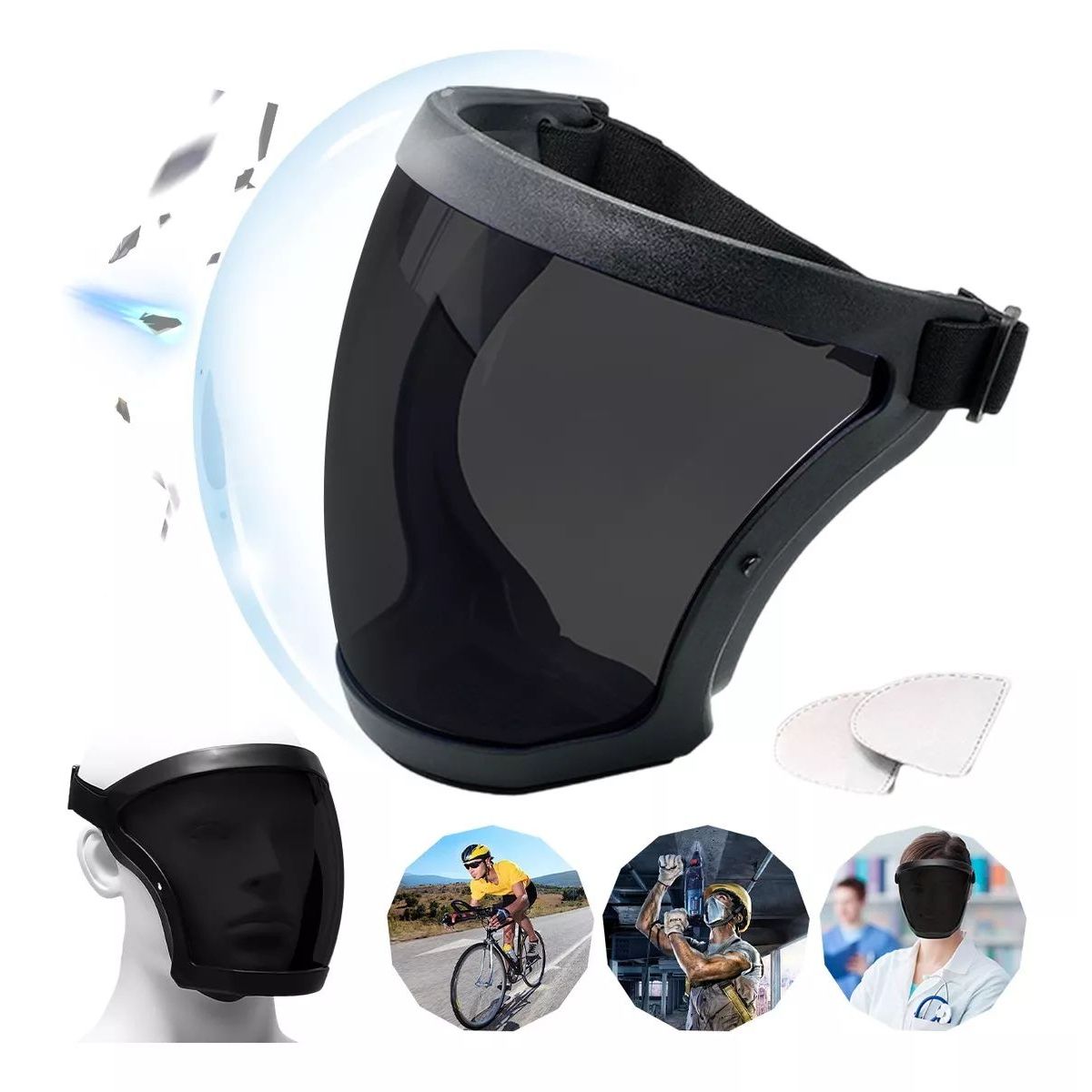 KUANGYE - Protector Facial De Policarbonato Protectoras Facial Adul