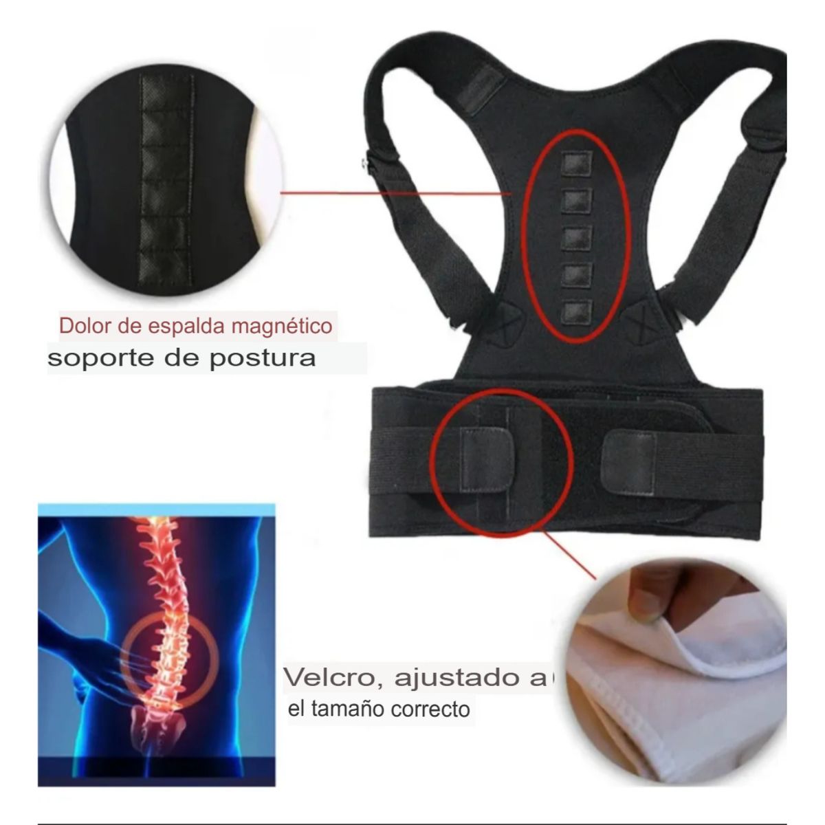 GENERICO - Corrector de Postura  Entrenamiento Pesas Crosfit XL