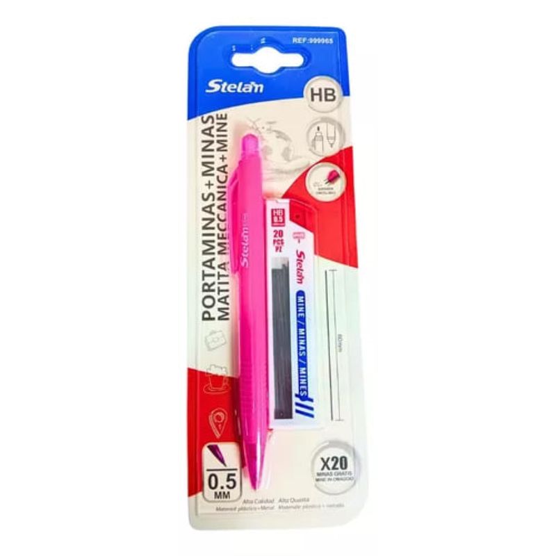 GENERICO - Pack De Portaminas Espesor 0.5 mm + 20 Minas Grises