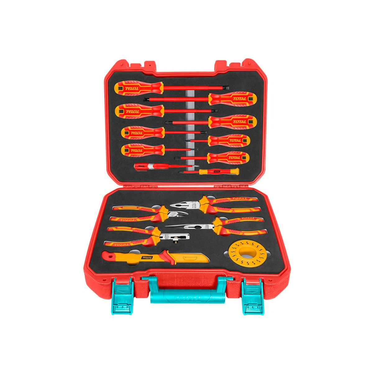 TOTAL TOOLS - Set de Herramientas Aisladas 16 Piezas Industrial TOTAL