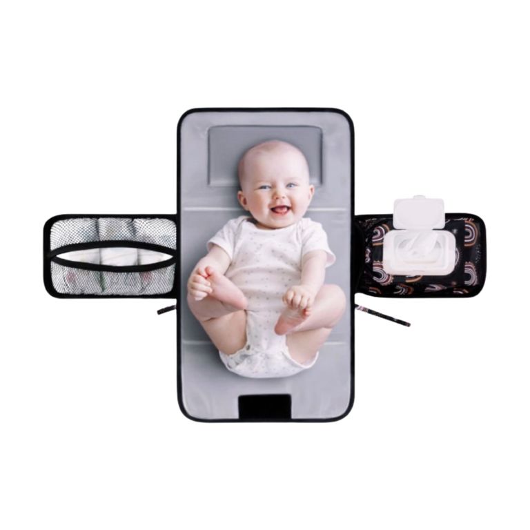 Mudador Bolso Portatil Cambiar Pañales Bebe Negro
