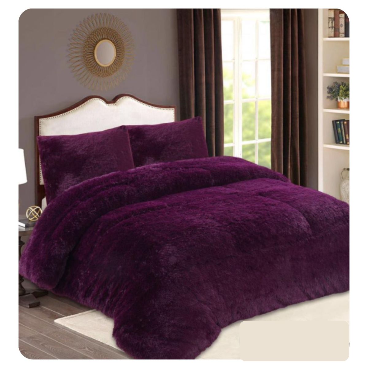 GENERICO - COBERTOR PELUDITO UNICOLOR MORADO CON CHIPORRO KING GS