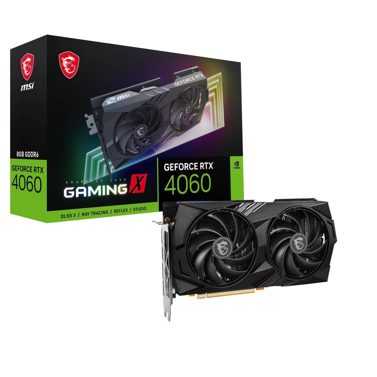 MSI - Tarjeta de Video MSI GeForce RTX 4060 GAMING X, 8GB GDDR6, 128-bit