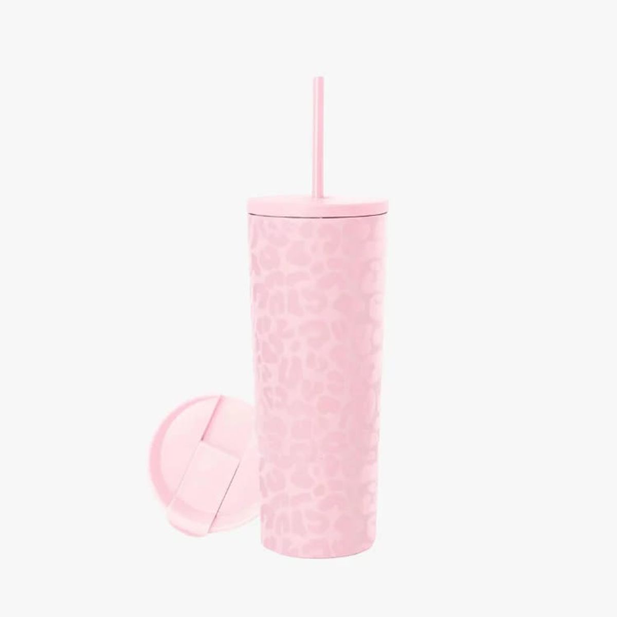 PARTYGLOBOS - Vaso Térmico 460ml + 2 Tapas Rosa Con Diseño