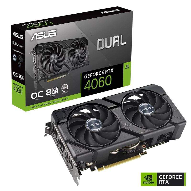 ASUS - Tarjeta de Video ASUS Dual GeForce RTX 4060 EVO OC Edition, 8GB GDDR6