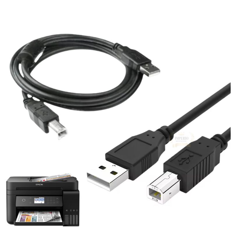 GENERICO - Cable Usb Para Impresora  Color Negro 1.5