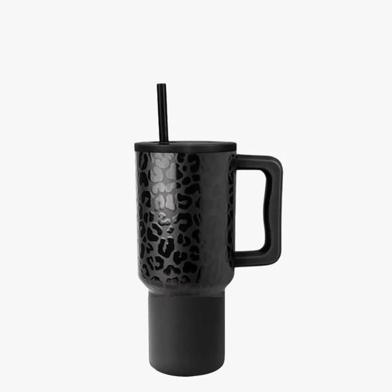 PARTYGLOBOS - Vaso Térmico Premium 900 Ml NEGRO DISEÑO