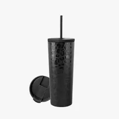 PARTYGLOBOS - Vaso Térmico 700ml + 2 Tapas NEGRO DISEÑO