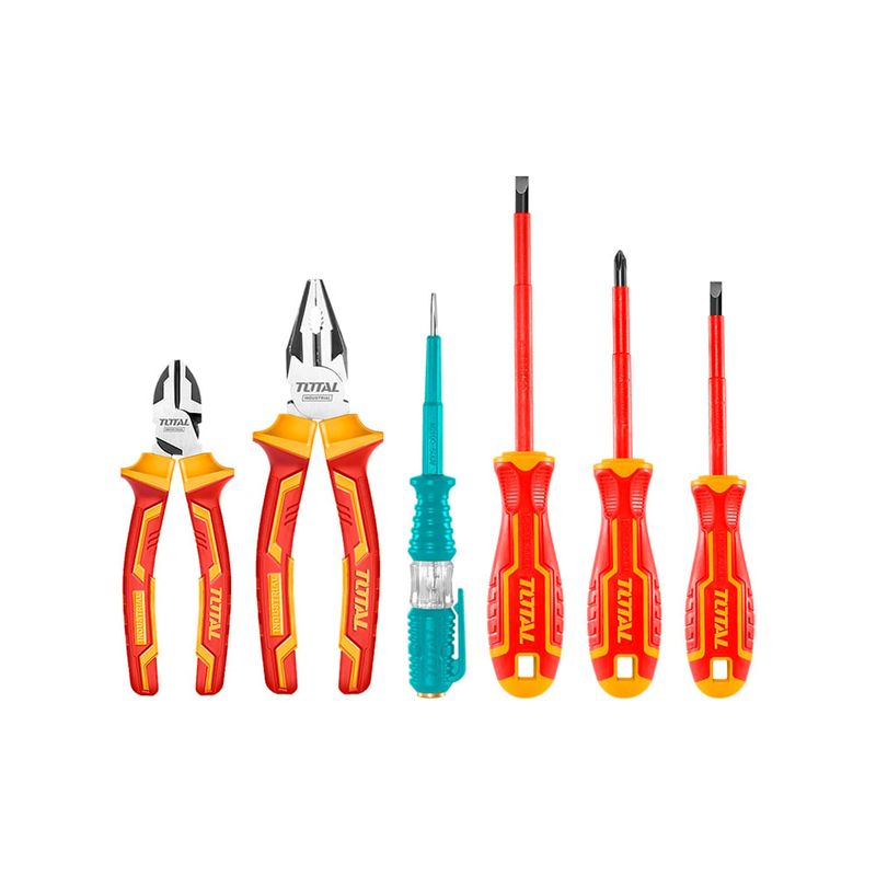 TOTAL TOOLS - Set Herramientas Aisladas Imantadas 1000v Industrial 6 Piezas TOTAL