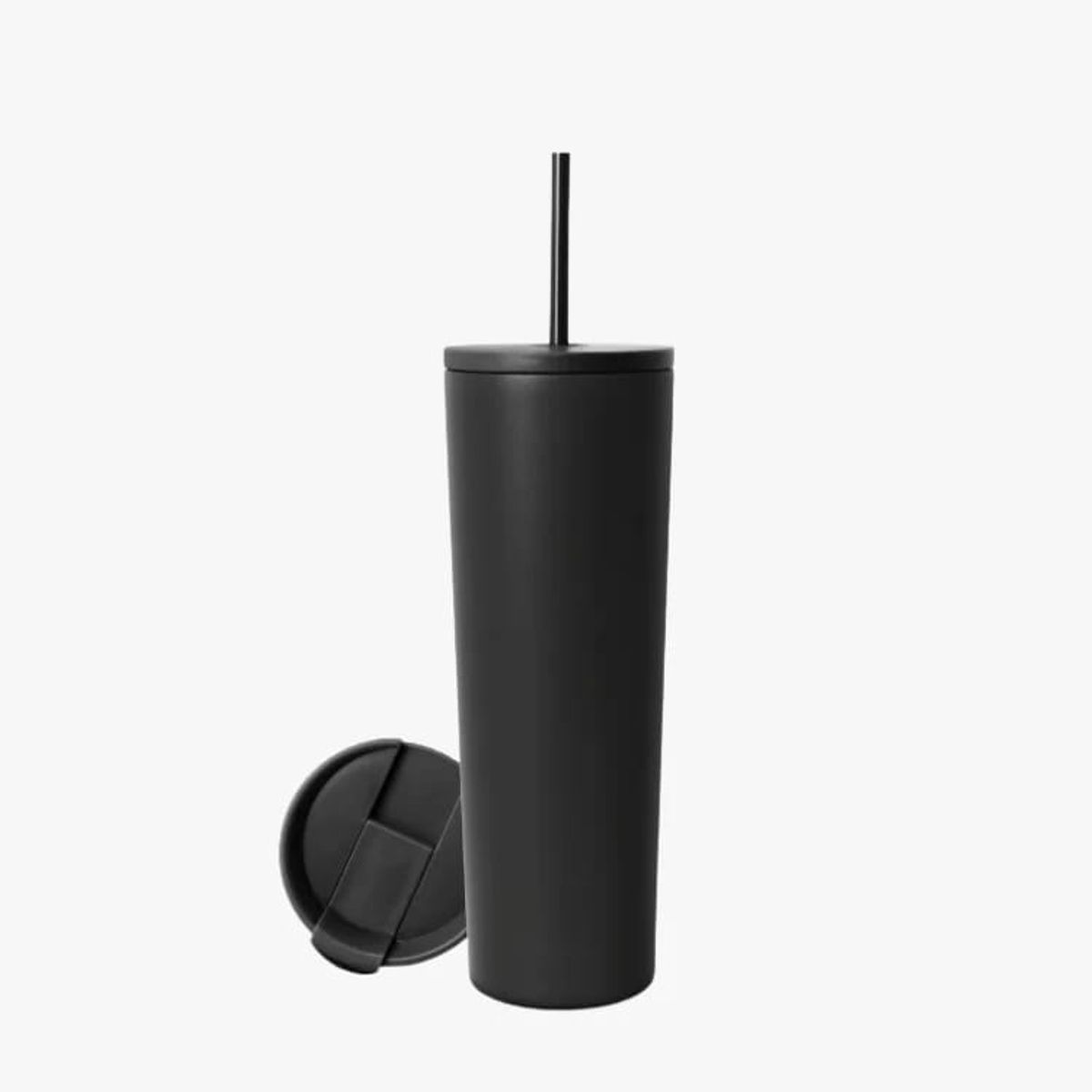 PARTYGLOBOS - Vaso Térmico 700ml + 2 Tapas NEGRO