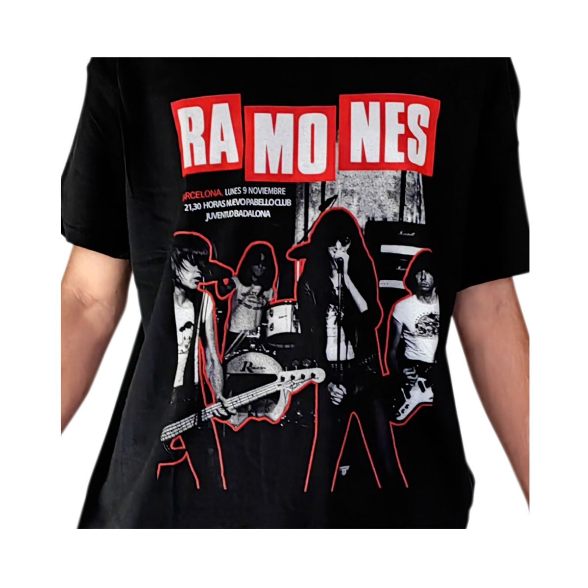 ROCK OFF OFFICIALLY LICENSED PRODUCTS - Polera original unisex Ramones diseño Ramones Live in Barcelona