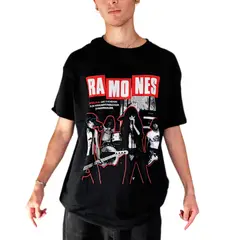 ROCK OFF OFFICIALLY LICENSED PRODUCTS - Polera original unisex Ramones diseño Ramones Live in Barcelona