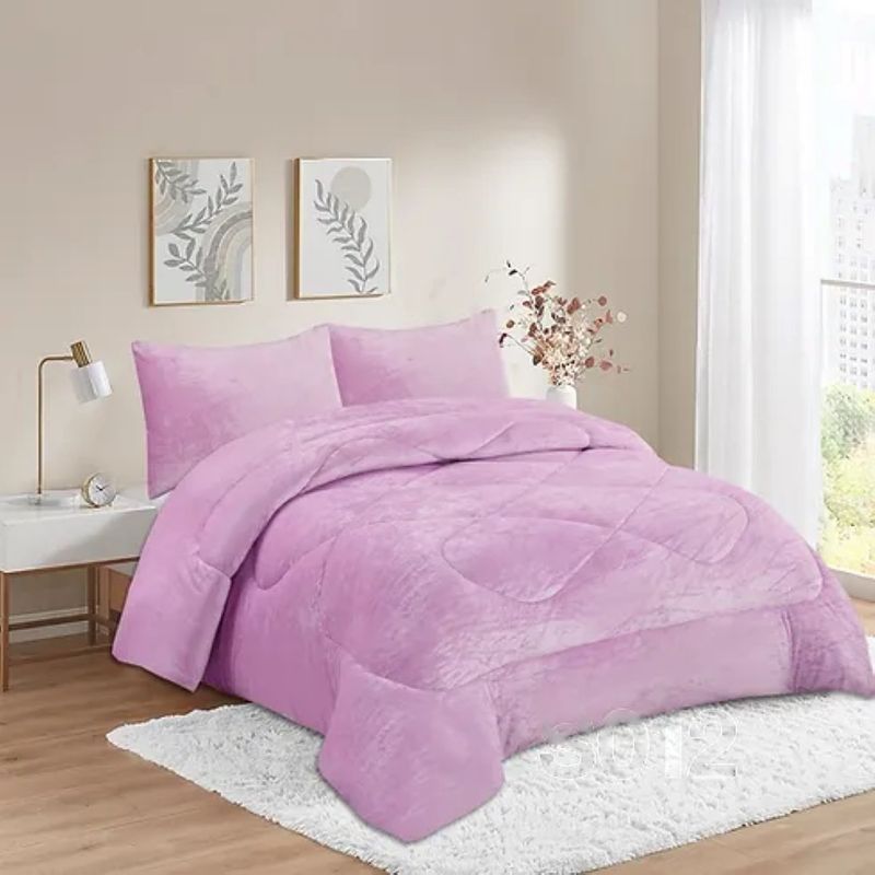 GENERICO - COBERTOR PLUSH CON CHIPORRO UNICOLOR PALO ROSA KING GS
