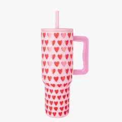 PARTYGLOBOS - Vaso Térmico Premium 1200 Ml CORAZONES Edicion Limitada