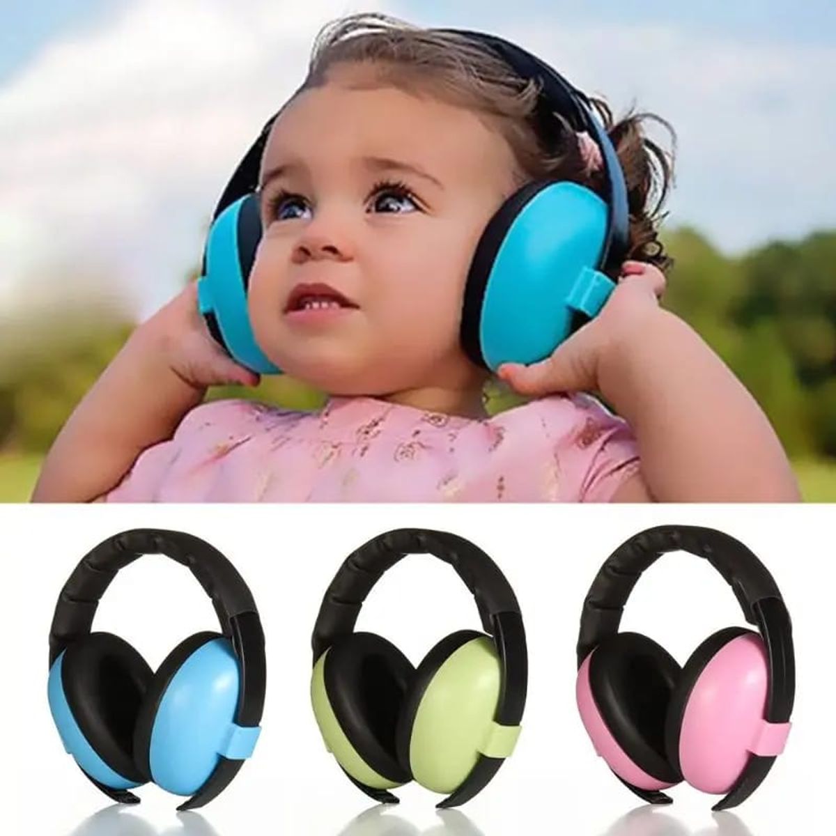 OEM - OREJERAS PROTECTORAS ANTIRRUIDOS PARA BEBE VERDE