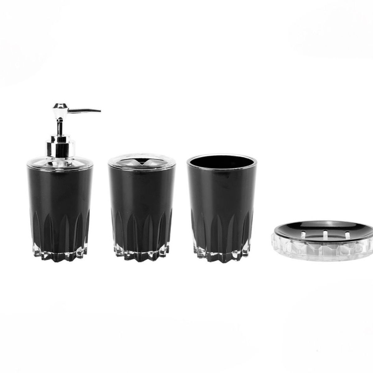 GENERICO - Set De Baño 4 Piezas Portacepillos Pasta Jaboneras & Vaso