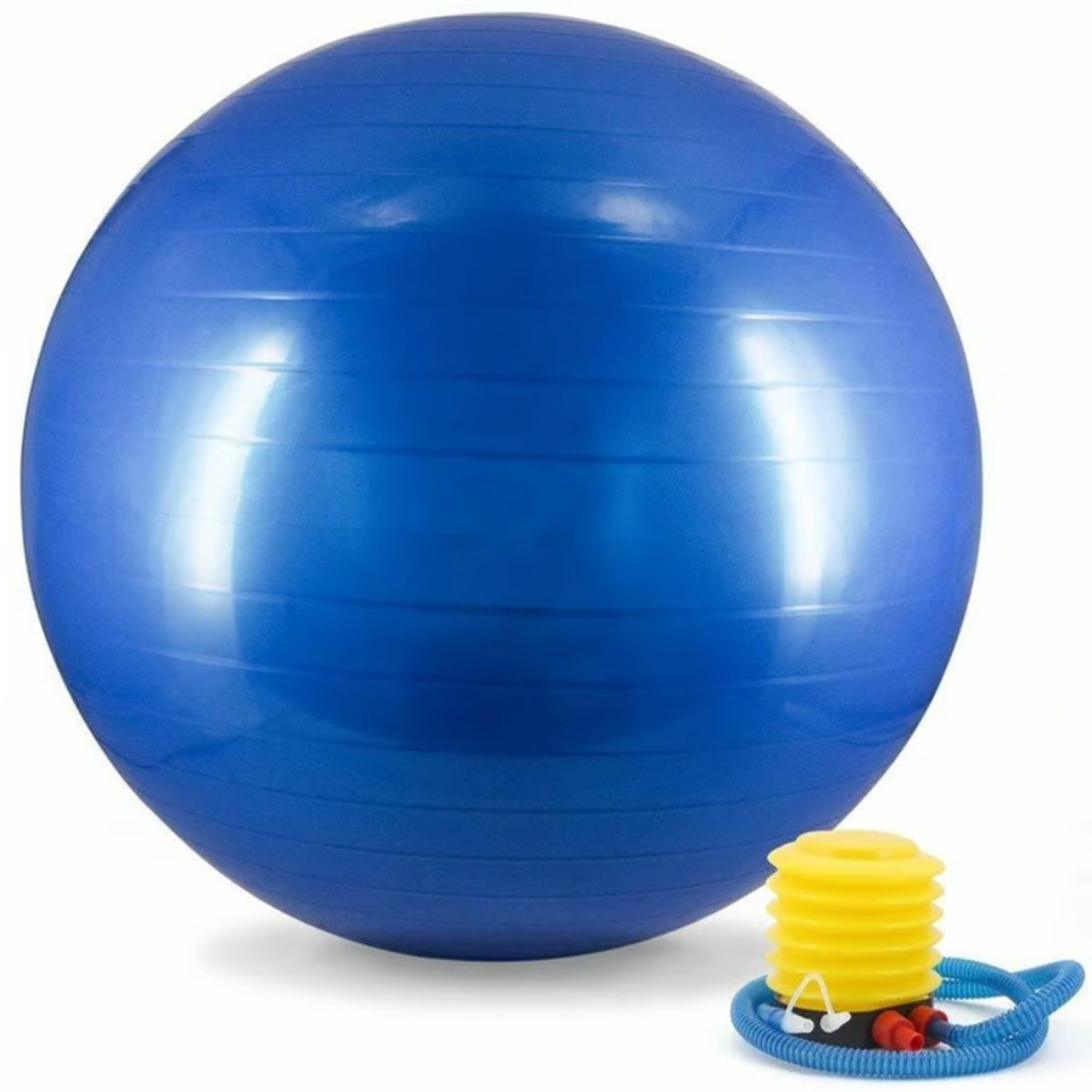 HOMESTAR - Pelota Ejercicio Azul Balón Pilates YOGA 75 cm con Inflador