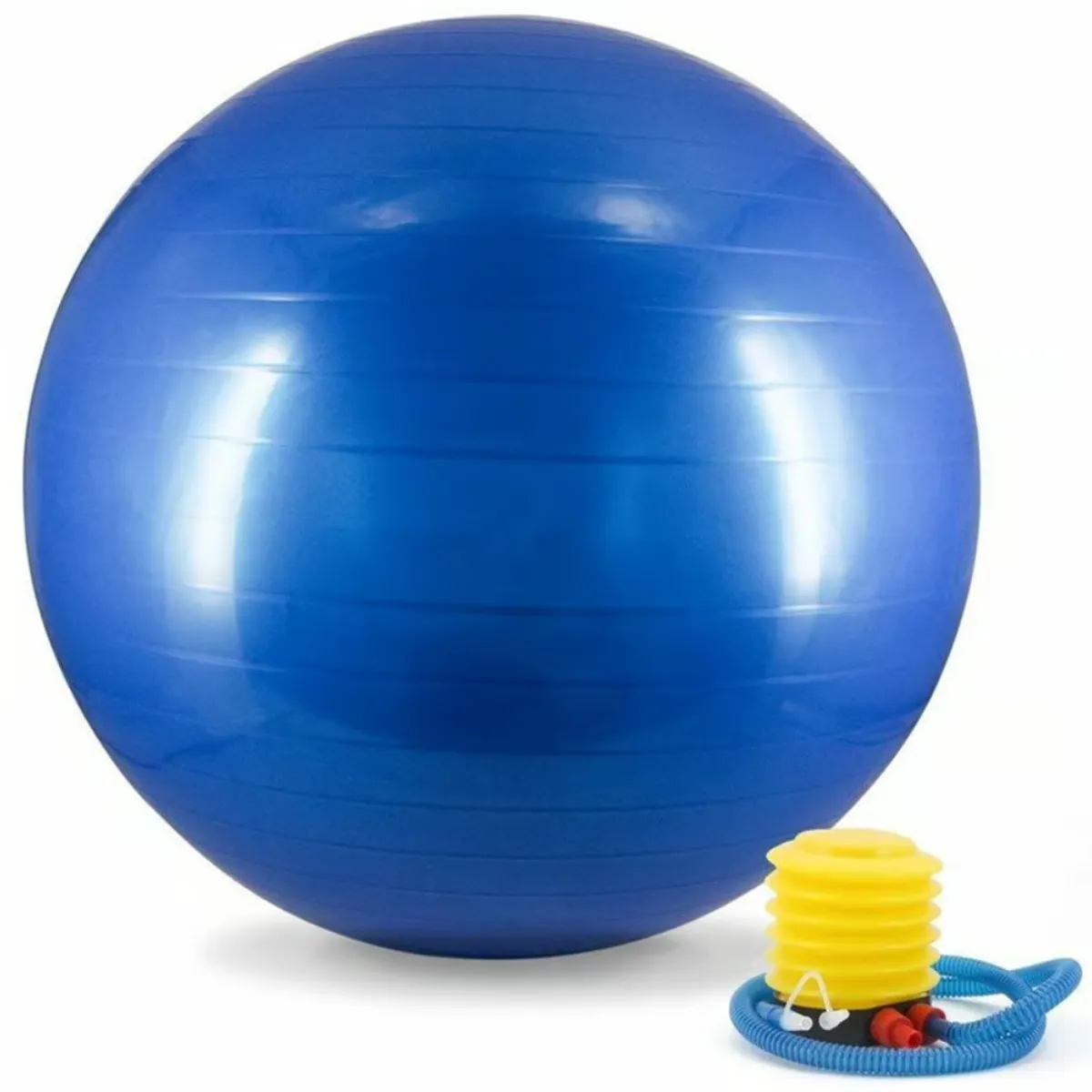 HOMESTAR - Pelota Ejercicio Azul Balón Pilates YOGA 75 cm con Inflador