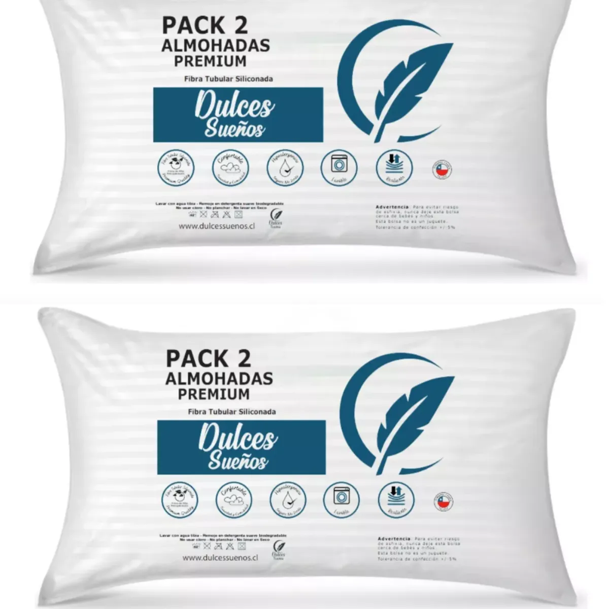 DULCES SUEÑOS - Almohadas Set De 4 Premium King De 50x90 Cm Dulces Sueños