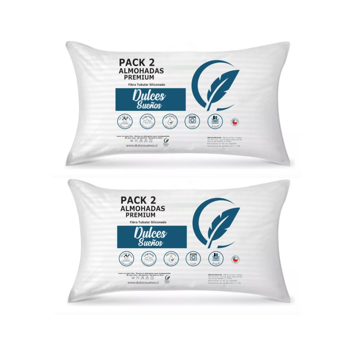 DULCES SUEÑOS - Almohadas Set De 4 Premium King De 50x90 Cm Dulces Sueños