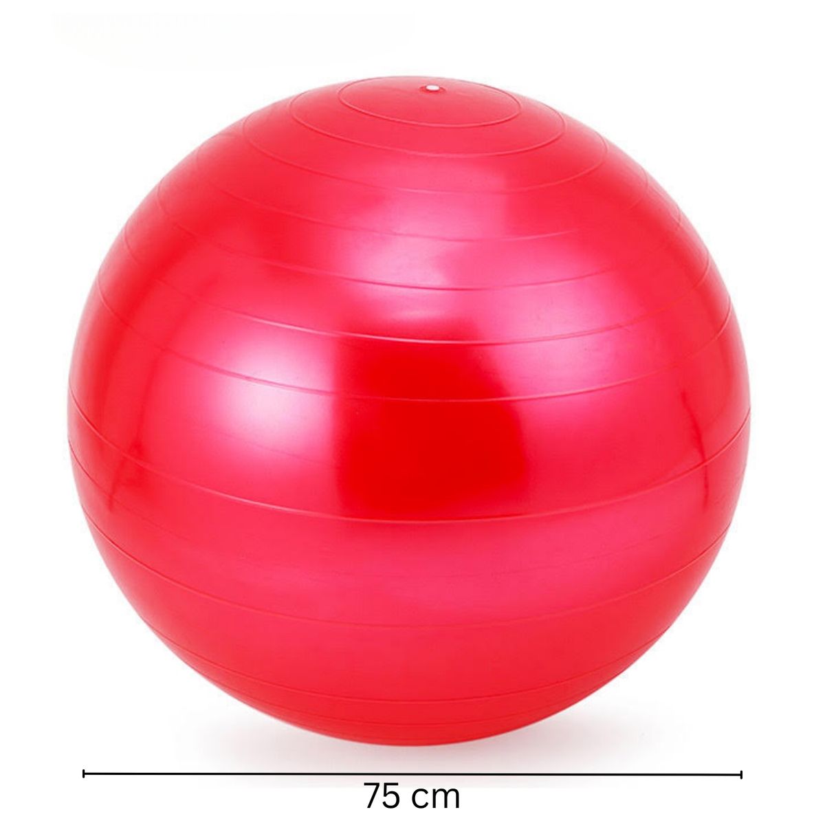 HOMESTAR - Pelota Ejercicio Rojo Balón Pilates YOGA 75 cm con Inflador