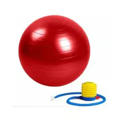 HOMESTAR - Pelota Ejercicio Rojo Balón Pilates YOGA 75 cm con Inflador