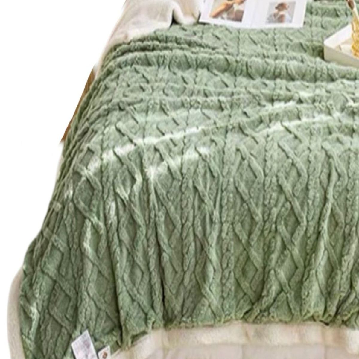 GENERICO - FRAZADA DE PLUSH Y SHERPA ELEGANTE