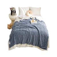 FRAZADA DE PLUSH Y SHERPA ELEGANTE