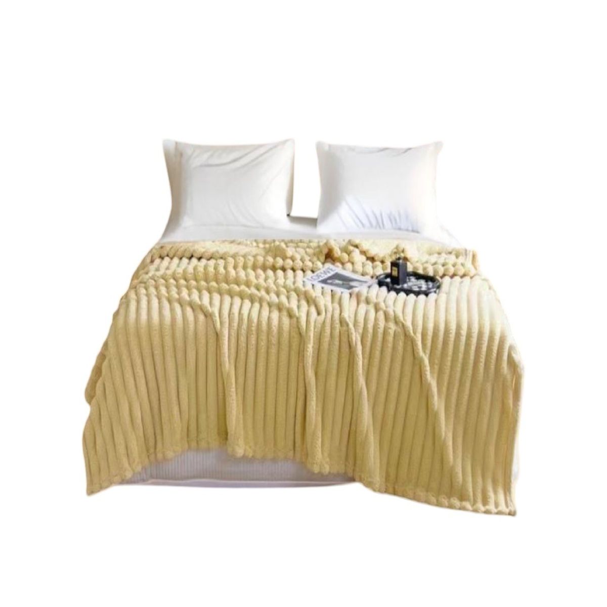 GENERICO - FRAZADA DE PLUSH Y SHERPA ELEGANTE