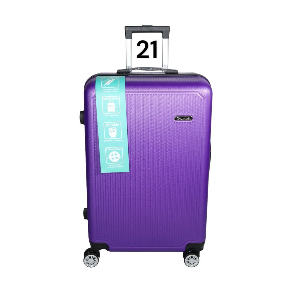 DINASTELLA - Maleta de Viaje Ruedas 360 y candado 21L Rigida ABS Danicolle Morada