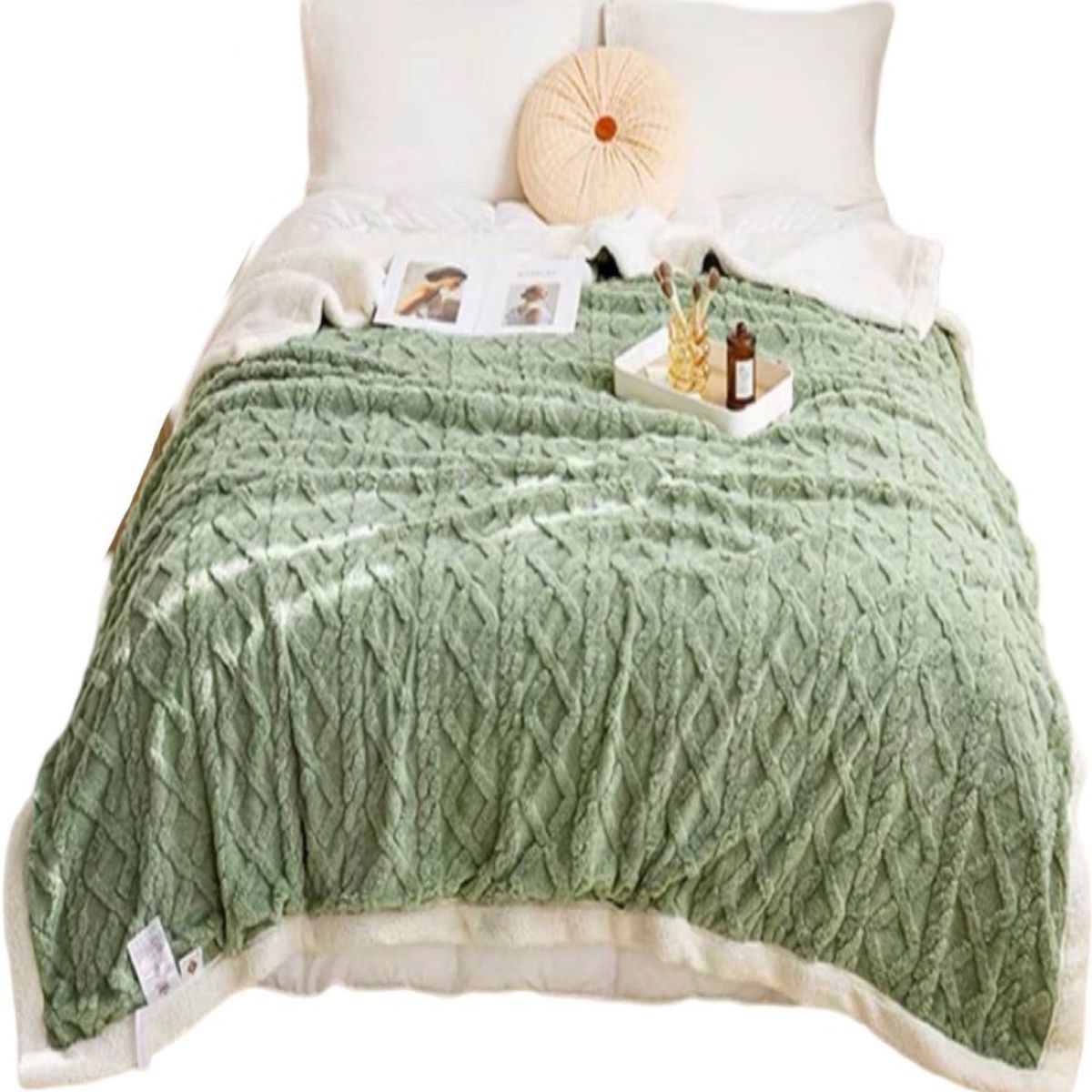 GENERICO - FRAZADA MANTA DE PLUSH Y SHERPA EXTRA SUAVES