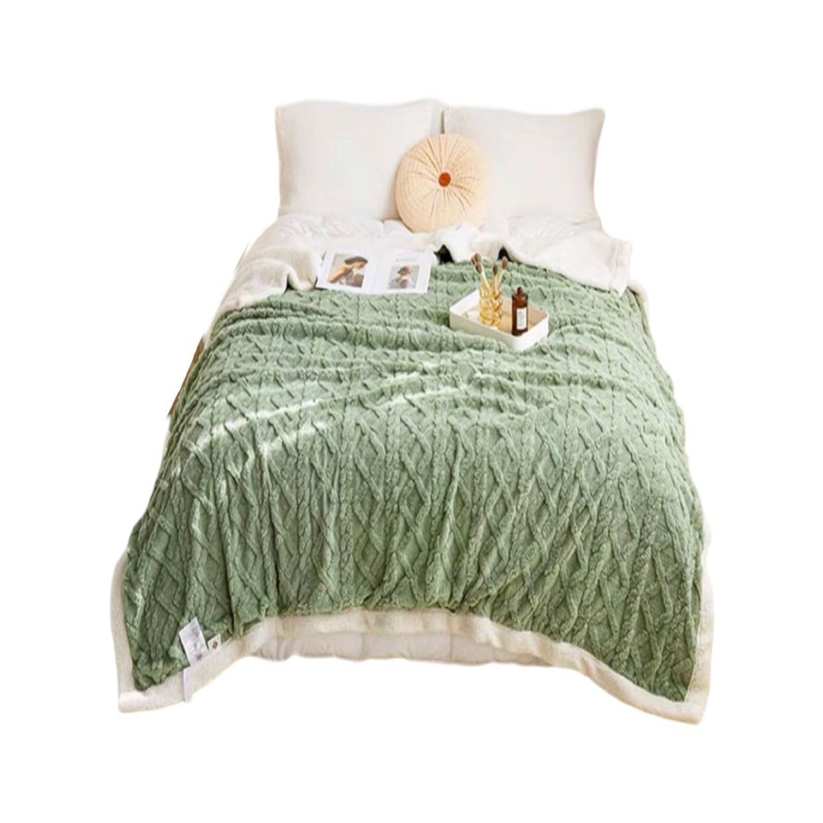 GENERICO - FRAZADA MANTA DE PLUSH Y SHERPA EXTRA SUAVES