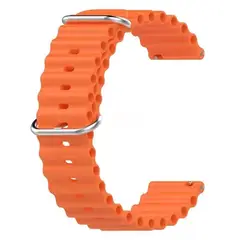 GENERICO - Correa Silicona Ocean Para Samsung Huawei 20mm Naranja