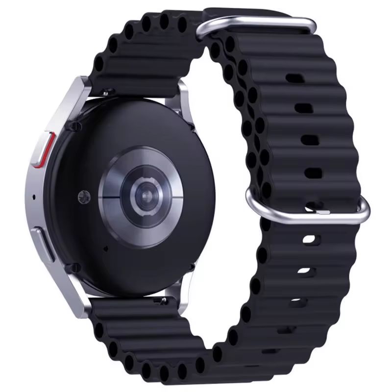 GENERICO - Correa Silicona Ocean Para Samsung Huawei 20mm Negro
