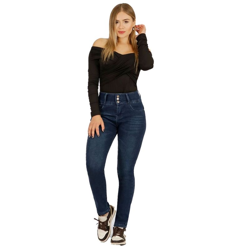YASSNE - Jeans De Mujer Tiro Alto Pitillo Con Polar J70 Yassne